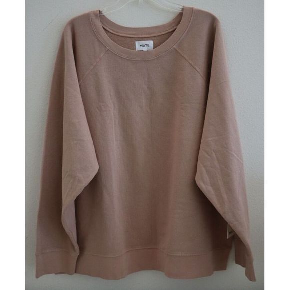 Mate the Label 748ROS3X Women's Sz 3X Rose Organic Terry Raglan Sweatshirt $120 - Picture 1 of 7